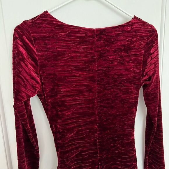 In a Gleam Burgundy Velvet Dress - Picture 5 of 7